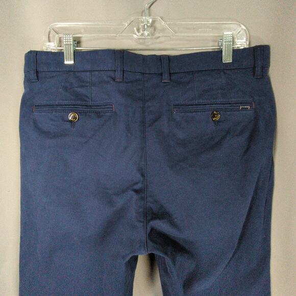 Ted Baker Pants Mens 34 R‎ Blue Flat Front Slim Fit - Picture 9 of 10
